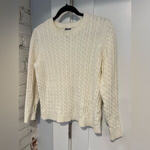 Women’s Lands’ End 100% cotton cable knit sweater, size M 10-12